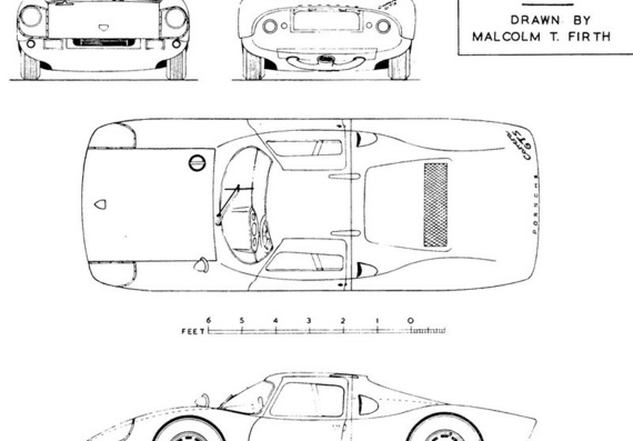 Porsche 904 GT (1964) (Порше 904 ГТ (1964)) - чертежи (рисунки) автомобиля